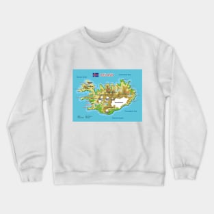 Geographic map of Iceland Crewneck Sweatshirt